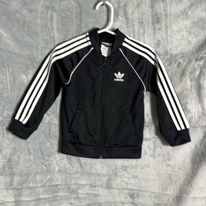Adidas Jacket black w/ White Logo and Stripes baby toddler size‎ 12 - 18m unisex